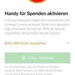 App herunterladen und SIM-Karte für Spenden aktivieren