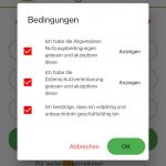 Nutzungsbedingungen und Datenschutzerklärung lesen und bestätigen, Volljährigkeit bestätigen