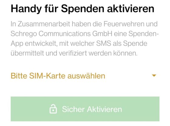 App herunterladen und SIM-Karte für Spenden aktivieren